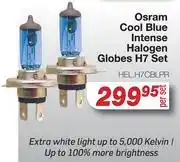 AutoZone Osram Cool Blue Intense Halogen Globes H7 Set HELH7CBLPR offer