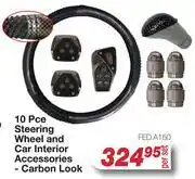 AutoZone 10 Pce Steering Wheel and Car Interior Accessories - Carbon Look offer