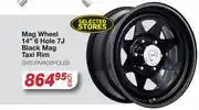 AutoZone Mag Wheel 14 6 Hole 7J Black Mag Taxi Rim offer