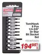 AutoZone TomiHawk 9 Pce 1/4-3/8 Dr Star Bit Socket Set offer