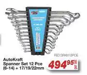 AutoZone AutoKraft Spanner Set 12 Pce (6-14) + 17/19/22mm offer