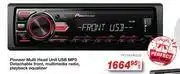 AutoZone Pioneer Multi Head Unit USB MP3 DetachableFront, Multimedia Radio, Playback Equalizer offer