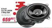 AutoZone Pioneer 6 Inch Co-Ax 250W 3 Way Set offer