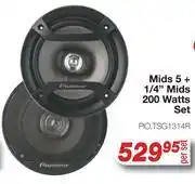 AutoZone Pioneer Mids 5 + 1/4 Mids 200 Watts Set offer