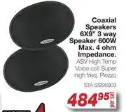 AutoZone Star Sound Coaxial Speakers 6x9 3 Way Speaker 600W Max - 4 Ohm Impendance offer