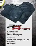 AutoZone Race Rubber Mats: Mat Set Ford Ranger Dbl Cab 2014 - 2022 offer