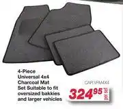 AutoZone 4 Piece Universal 4x4 Charcoal Mat Set Suitable to Fit Oversized Bakkies and Larger Vehicles offer
