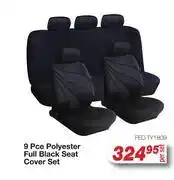 AutoZone 9 Pce Polyester Full Black Seat Cover Set offer