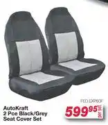 AutoZone AutoKraft 2 Pce Black/Grey Seat Cover Set offer