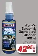 AutoZone Wynn's Screen & Dashboard Cleaner 100ml offer