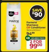Pantene Shampoo Or Conditioner 360ml/400ml-For 2