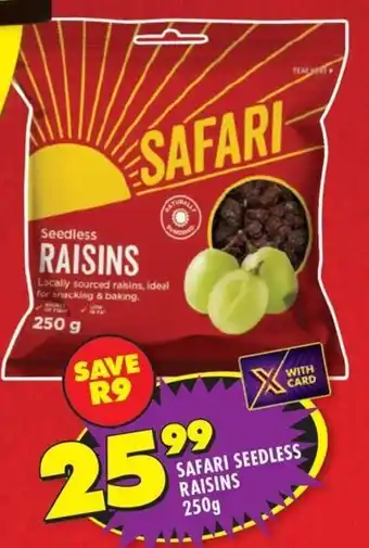 Shoprite Safari seedless raisins offer