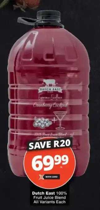 Dutch East 100% Fruit Juice Blend All Variants