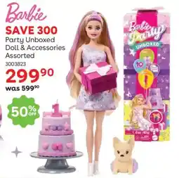 ToysRUs Barbie Party Unboxed Doll & Accessories Assorted offer