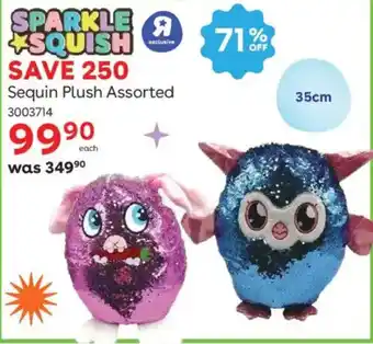 ToysRUs Sparkle Squish Sequin Plush Assorted offer