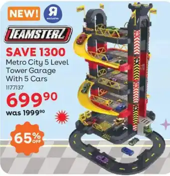 ToysRUs Teamsterz Metro City 5 Level Tower Garage With 5 Cars offer