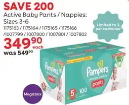 ToysRUs Pampers Active Baby Pants/ Nappies offer