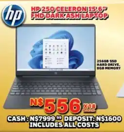 Lewis Hp 250 celeron 15.6" fhd dark ash laptop offer
