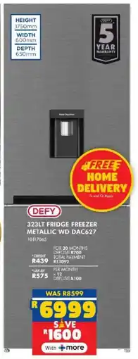 Russells Defy fridge freezer metallic wd offer