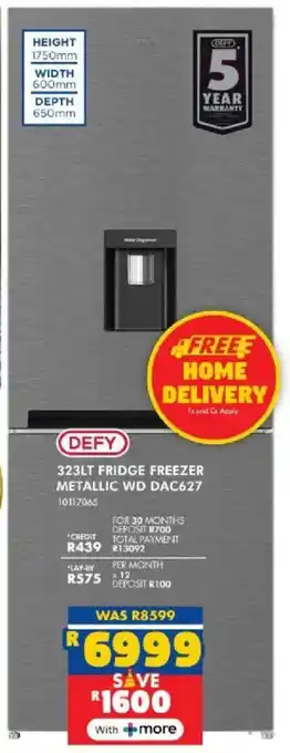 Russells Defy fridge freezer metallic wd offer