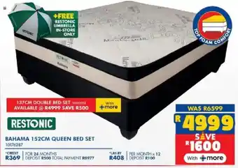 Russells Restonic bahama 152cm queen bed set offer