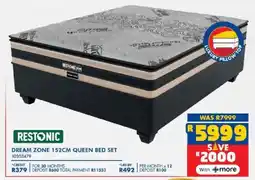 Russells Restonic dream zone 152cm queen bed set offer