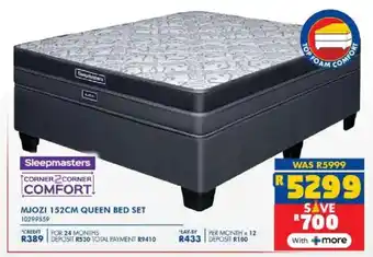 Russells Sleepmasters mjozi 152cm queen bed set offer