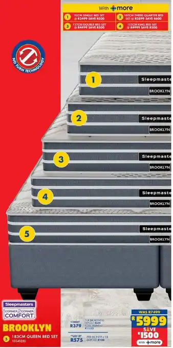 Russells Sleepmasters brooklyn 183cm queen bed set offer