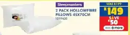 Russells Sleepmasters hollowfibre pillows offer