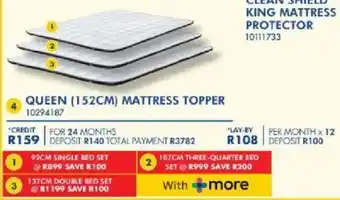 Russells Sealy queen 152cm mattress topper offer
