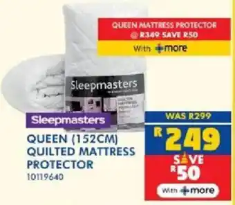 Russells Sleepmasters queen 152cm quilted mattress protector offer