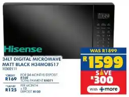 Russells Hisense digital microwave matt black offer