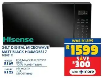 Russells Hisense digital microwave matt black offer