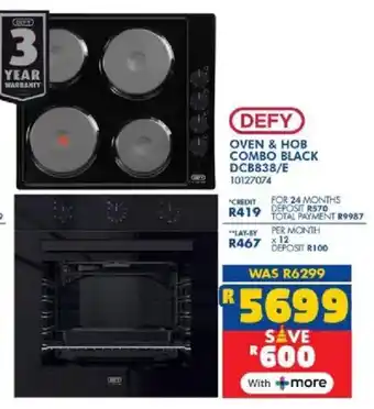 Russells Defy oven & hob combo black offer