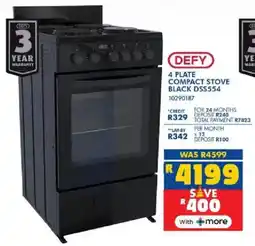 Russells Defy 4 plate compact stove black offer