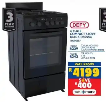 Russells Defy 4 plate compact stove black offer