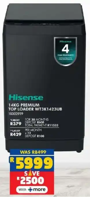 Russells Hisense premium top loader offer