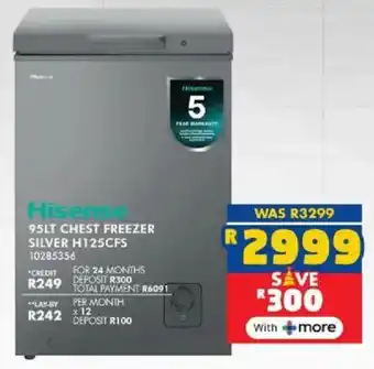Russells Hisense chest freezer silver offer