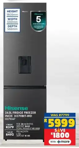 Russells Hisense fridge freezer inox offer