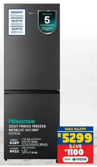 Russells Hisense fridge freezer metallic offer