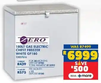 Russells Zero gas electric chest freezer white offer