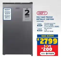 Russells Defy bar fridge metallic offer