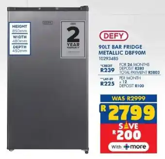 Russells Defy bar fridge metallic offer