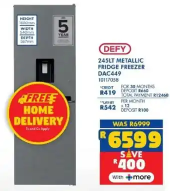 Russells Defy metallic fridge freezer offer