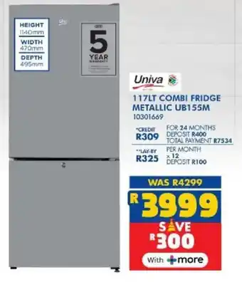 Russells Univa combi fridge metallic offer