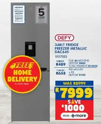 Russells Defy fridge freezer metallic offer