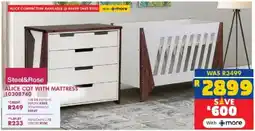 Russells Steel&Rose alice cot with mattress offer