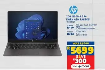 Russells Hp 250 n100 8 256 dark ash laptop offer