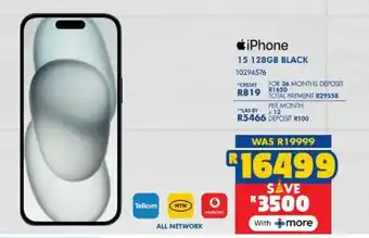 Russells iPhone 15 128gb black offer