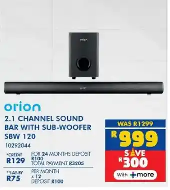 Russells Orion 2.1 channel sound bar with sub-woofer sbw 120 offer